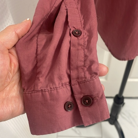 Frank & Oak Dusty Rose Button Down Shirt Long Sleeve Button Cuff Pocket Size S - Picture 3 of 14